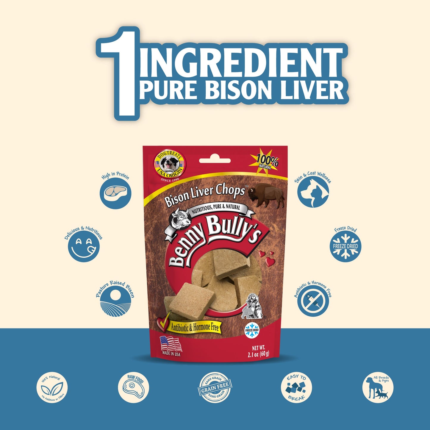 Benny Bullys® Bison Liver Chops™